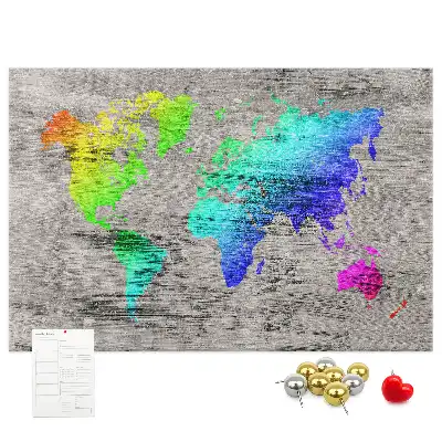 Tableau de liège Carte du monde universelle