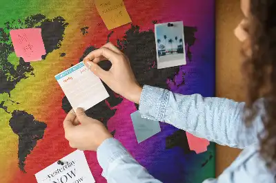 Tableau d’affichage en liège Carte du monde pour le bureau