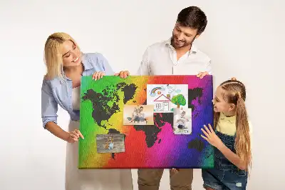 Tableau d’affichage en liège Carte du monde pour le bureau