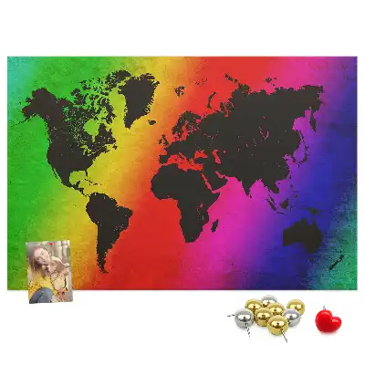 Tableau d’affichage en liège Carte du monde pour le bureau