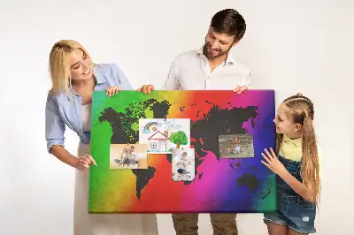 Tableau d’affichage en liège Carte du monde pour le bureau