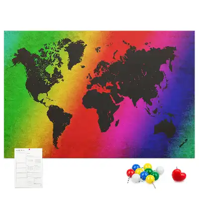 Tableau d’affichage en liège Carte du monde pour le bureau