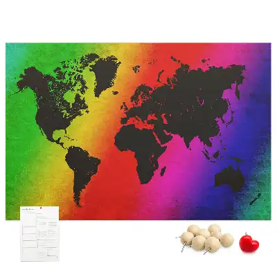Tableau d’affichage en liège Carte du monde pour le bureau