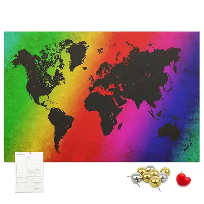 Tableau d’affichage en liège Carte du monde pour le bureau