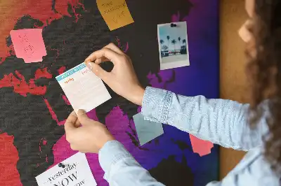 Tableau d’affichage en liège Carte du monde pour le bureau
