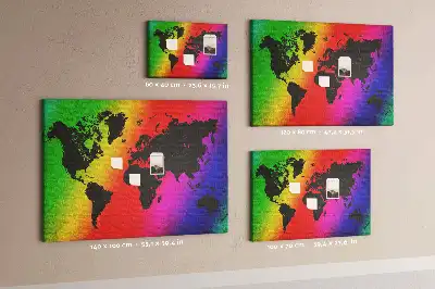 Tableau d’affichage en liège Carte du monde pour le bureau