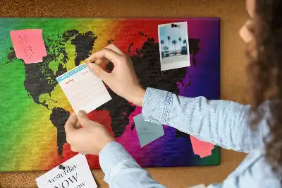 Tableau d’affichage en liège Carte du monde pour le bureau