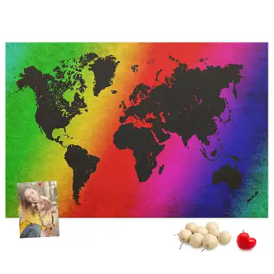 Tableau d’affichage en liège Carte du monde pour le bureau