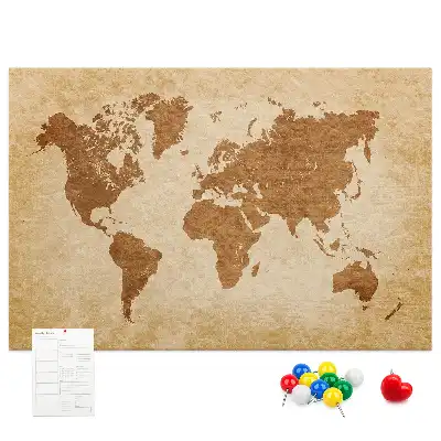 Tableau en liège déco Carte du monde de style ancien