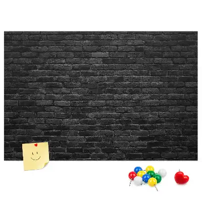 Tableau d'affichage en liège motif mur de briques sombre