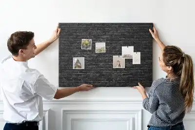 Tableau d’affichage en liège Mur de briques sombre