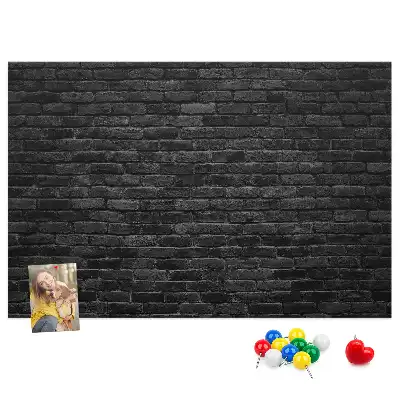 Tableau d’affichage en liège Mur de briques sombre