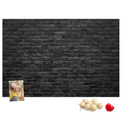 Tableau d’affichage en liège Mur de briques sombre