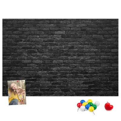 Tableau d’affichage en liège Mur de briques sombre