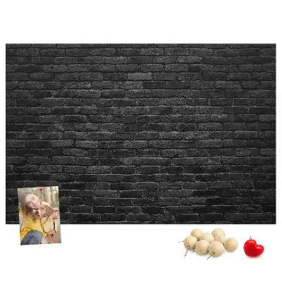 Tableau d’affichage en liège Mur de briques sombre