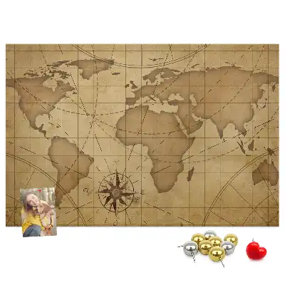 Tableau en liège déco Carte du monde vintage