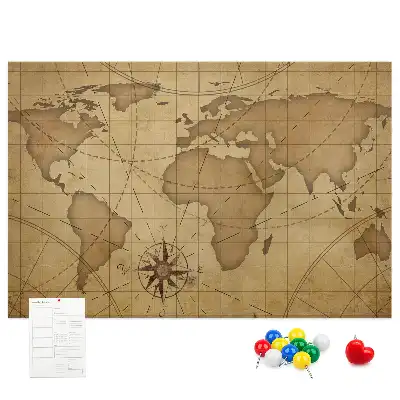 Tableau en liège déco Carte du monde vintage