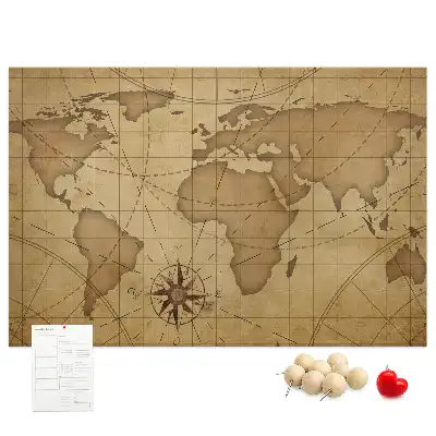 Tableau en liège déco Carte du monde vintage