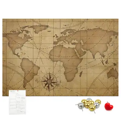 Tableau en liège déco Carte du monde vintage