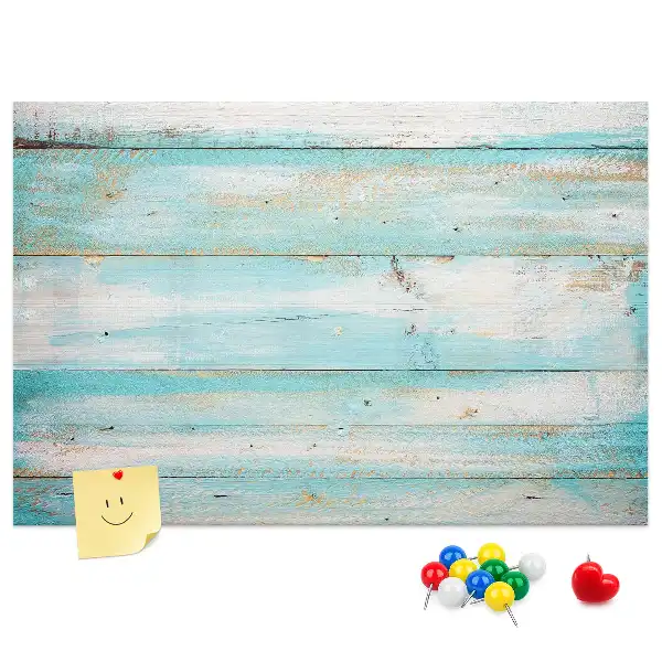 Tableau en liège déco Planches bleues