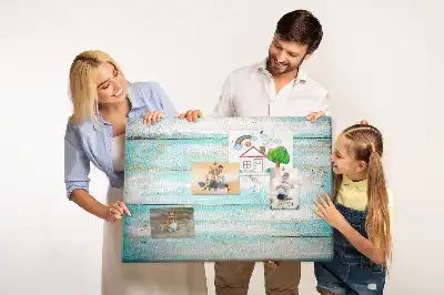 Tableau en liège déco Planches bleues
