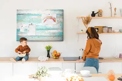 Tableau en liège déco Planches bleues