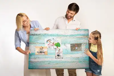 Tableau en liège déco Planches bleues