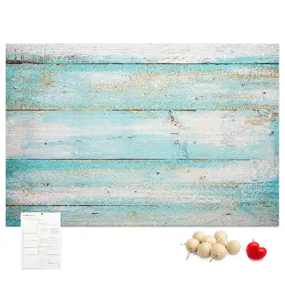 Tableau en liège déco Planches bleues