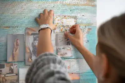 Tableau en liège déco Planches bleues