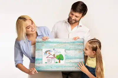Tableau en liège déco Planches bleues