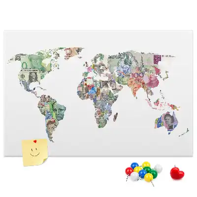 Tableau d’affichage en liège Carte schématique du globe