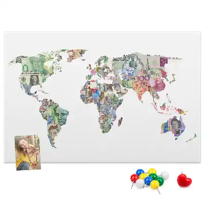 Tableau d’affichage en liège Carte schématique du globe