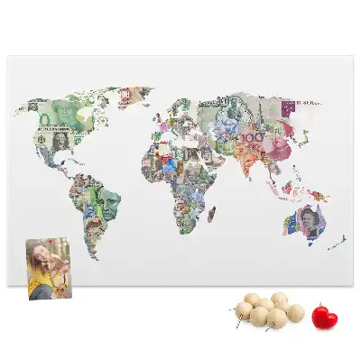 Tableau d’affichage en liège Carte schématique du globe