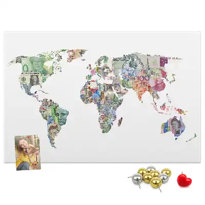 Tableau d’affichage en liège Carte schématique du globe