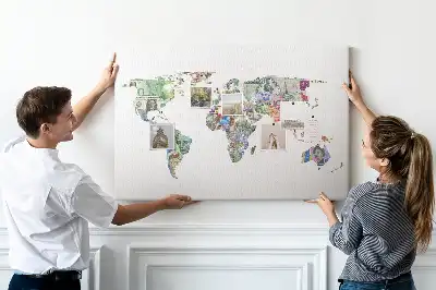 Tableau d’affichage en liège Carte schématique du globe