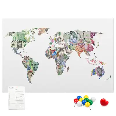 Tableau d’affichage en liège Carte schématique du globe