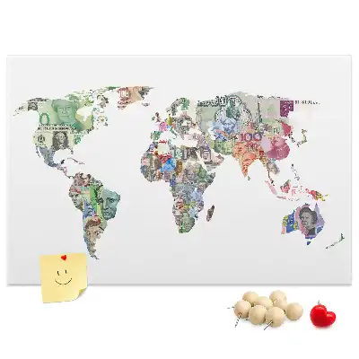 Tableau d’affichage en liège Carte schématique du globe