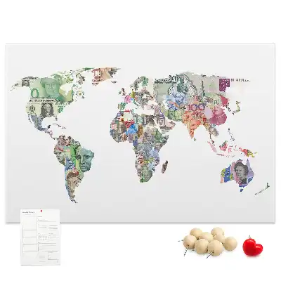 Tableau d’affichage en liège Carte schématique du globe