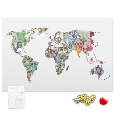 Tableau d’affichage en liège Carte schématique du globe