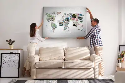 Tableau d’affichage en liège Carte schématique du globe