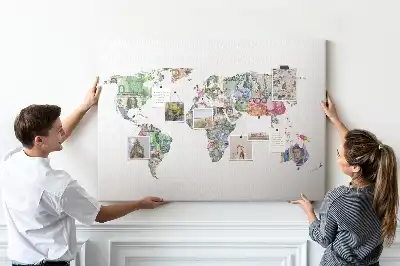 Tableau d’affichage en liège Carte schématique du globe