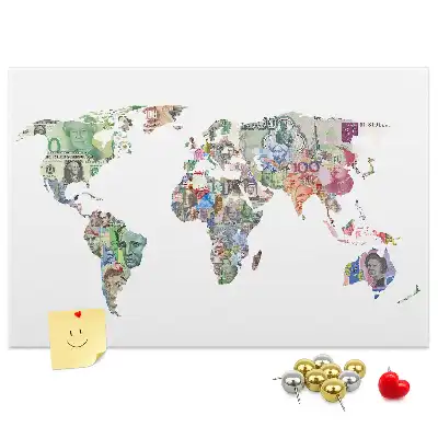 Tableau d’affichage en liège Carte schématique du globe