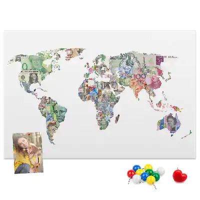 Tableau d’affichage en liège Carte schématique du globe