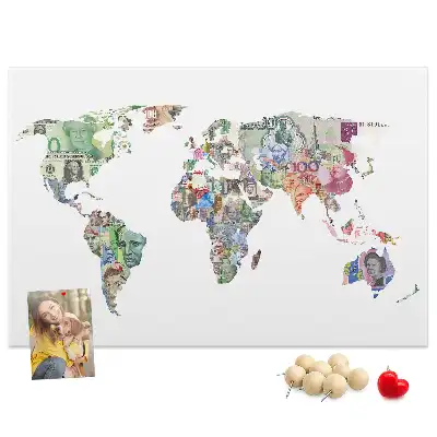 Tableau d’affichage en liège Carte schématique du globe