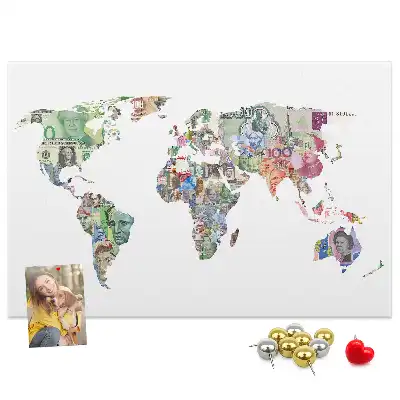 Tableau d’affichage en liège Carte schématique du globe