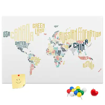 Tableau en liège décoratif cartes du monde