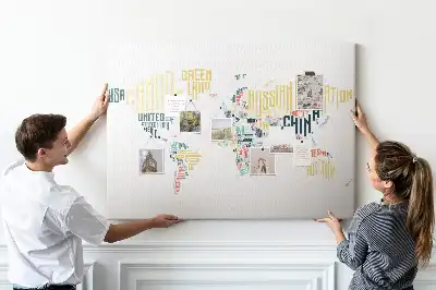 Tableau en liège déco Noms de pays