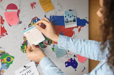 Tableau d’affichage en liège Carte des drapeaux nationaux