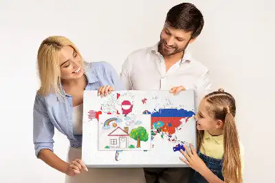 Tableau d’affichage en liège Carte des drapeaux nationaux