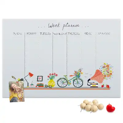 Tableau de liège Calendrier hebdomadaire mural